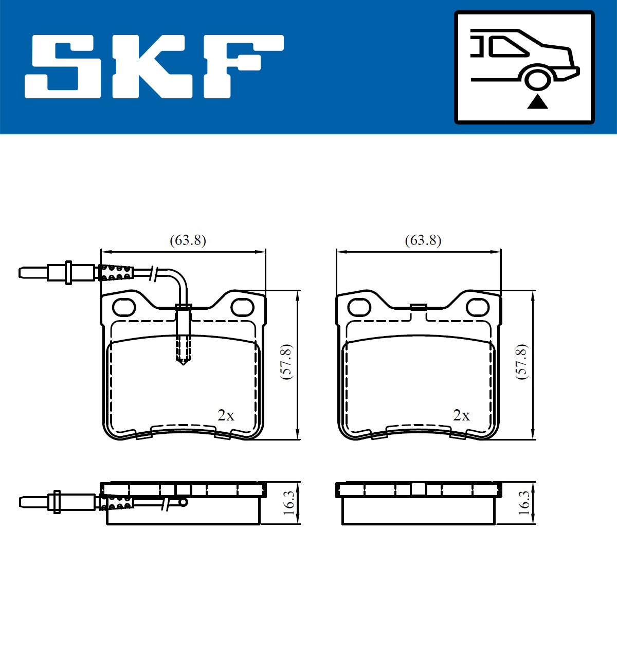SKF VKBP 91032 E Bremsbelagsatz, Scheibenbremse